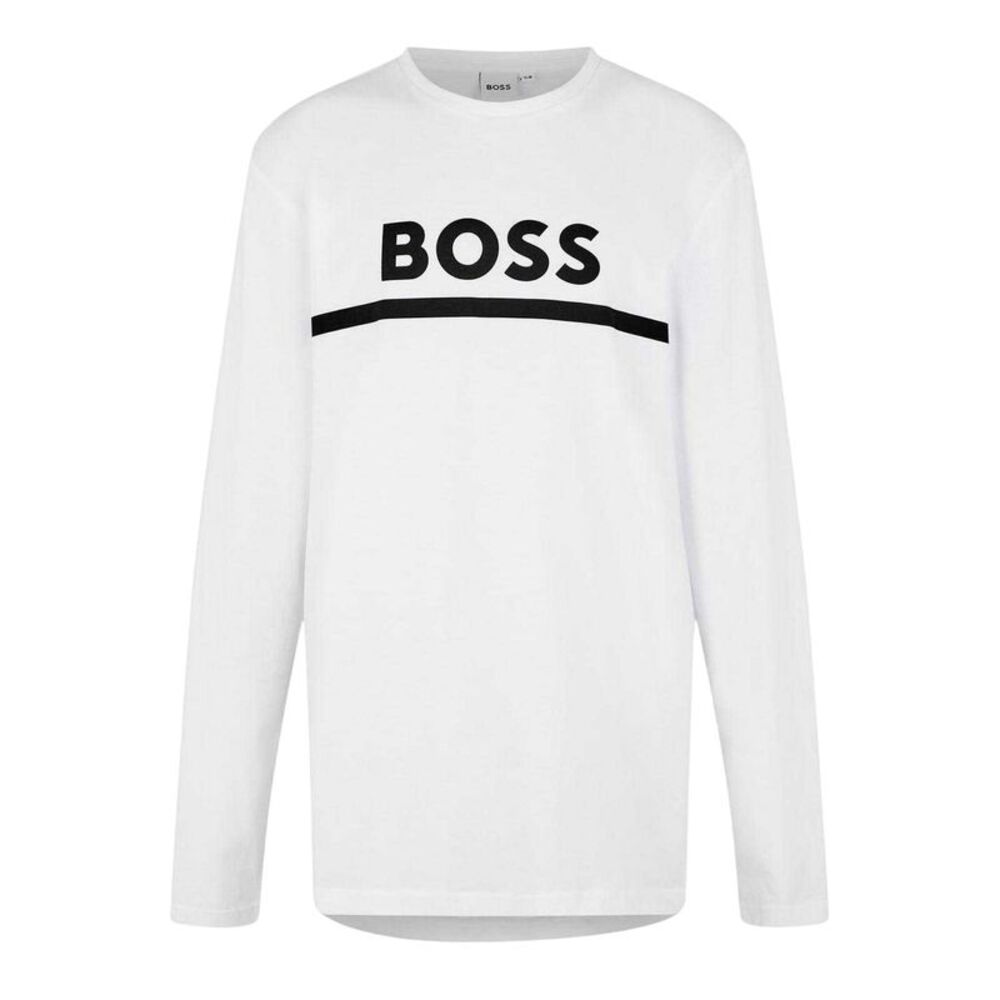 Boss Childrens/Kids Logo Long-Sleeved T-Shirt / White